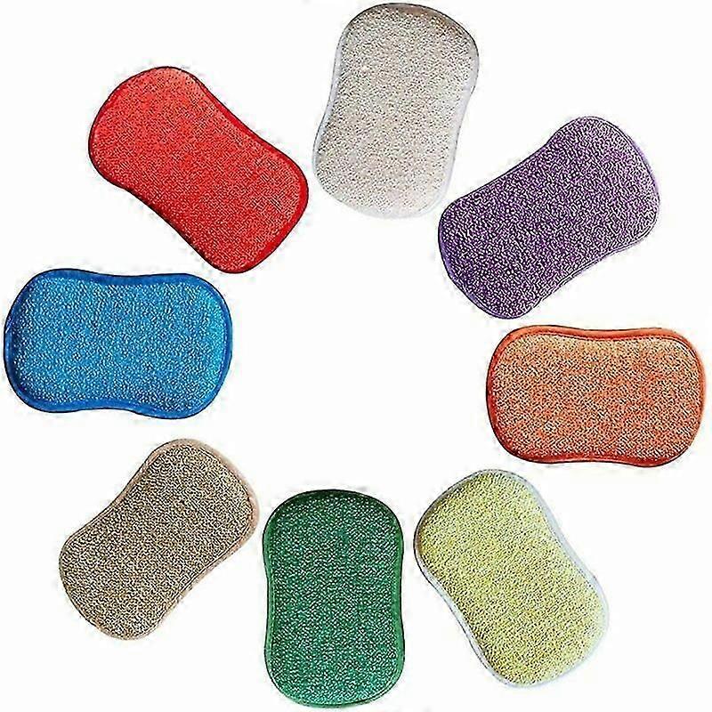 Microfiber Antibacterial Kitchen Scouring Pads Sponge Double Sponge for
