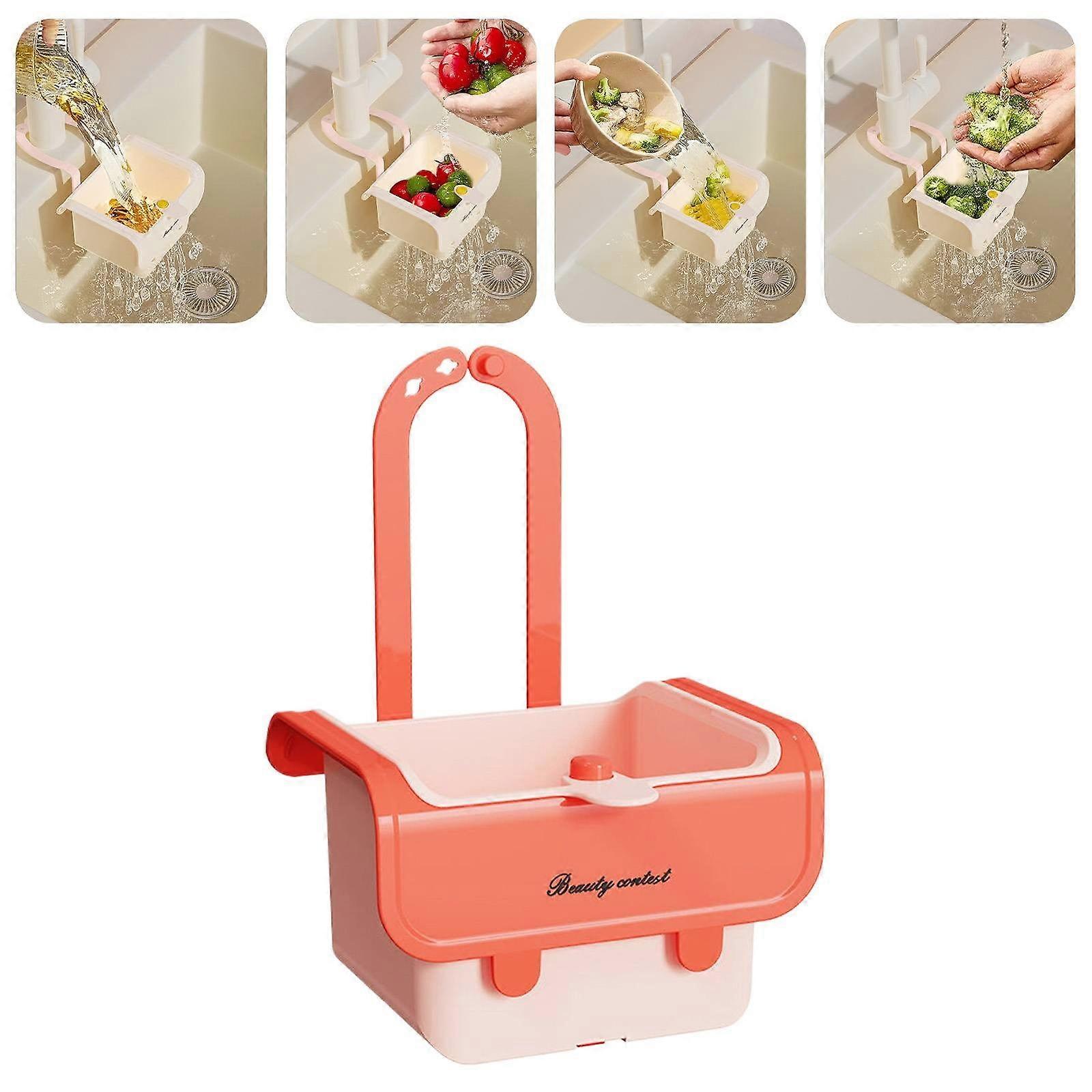 Removable Hanging Drain Filter Basket Wash Organizer | Snap Button Strainer Sink Protector Multi-Purpose Kitchen Accessory