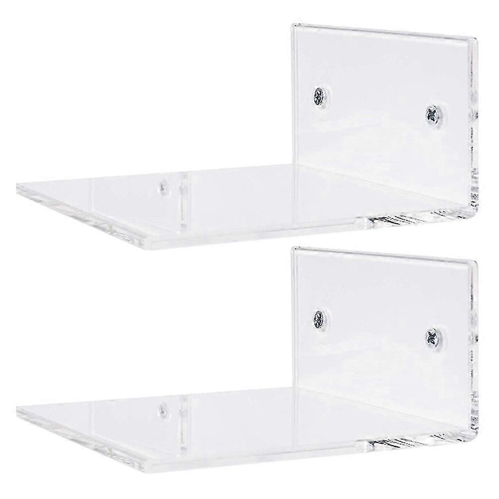 Wall Mountable Acrylic Hanging Rack compatible Storage Use Transparent Material Space Saving Design 2 Pcs