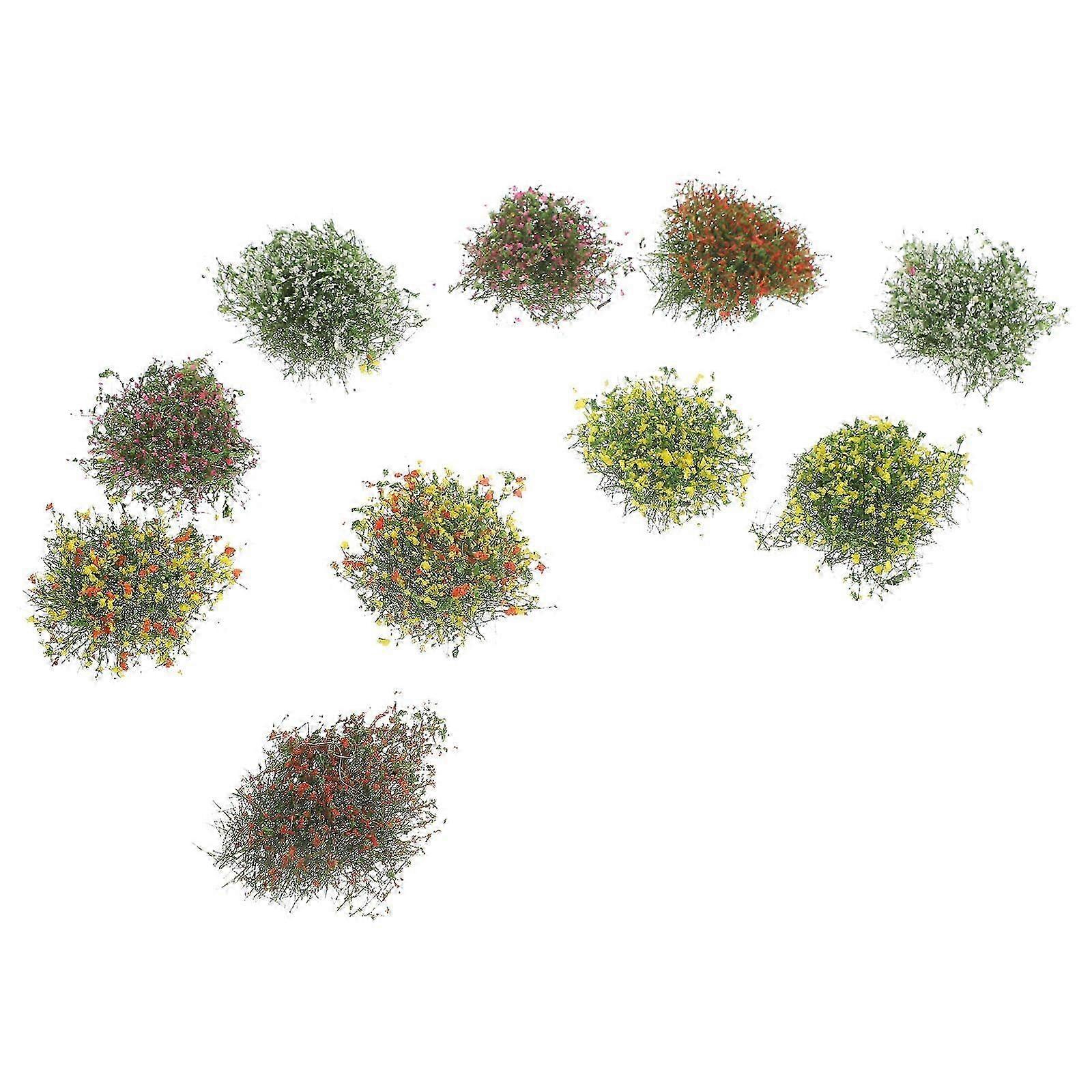 Simulation Flower Cluster Decorative Diy Landscape Model Enthusiasts Garden 10Pack