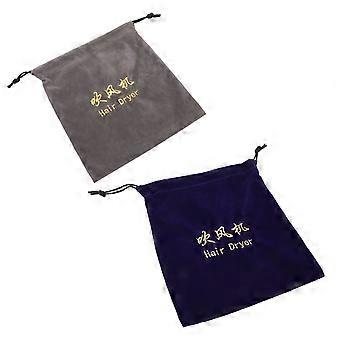 Electric Hair Dryer Bag for Storage Use 2Pcs Velvet Drawstring Storage Bag