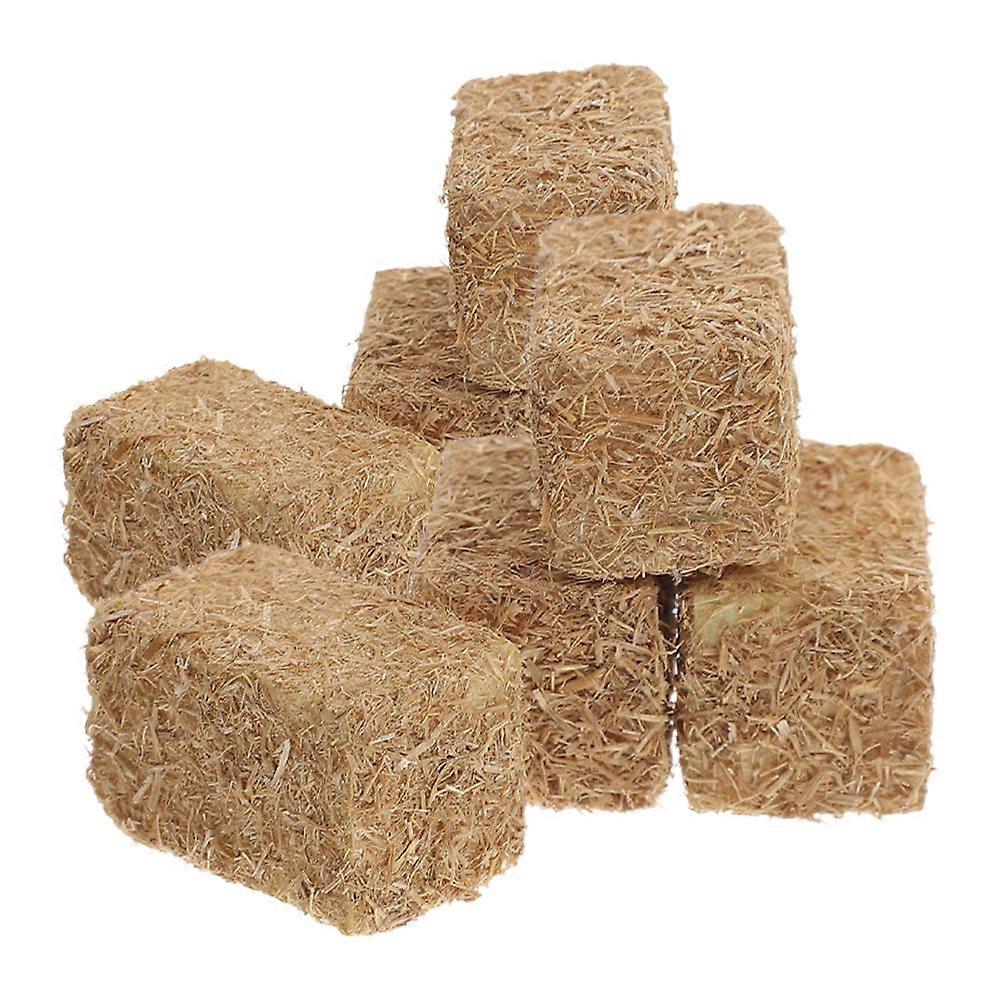 Grassstack Model Miniature Hay Bales for Decoration 8Pcs Craft Accessories