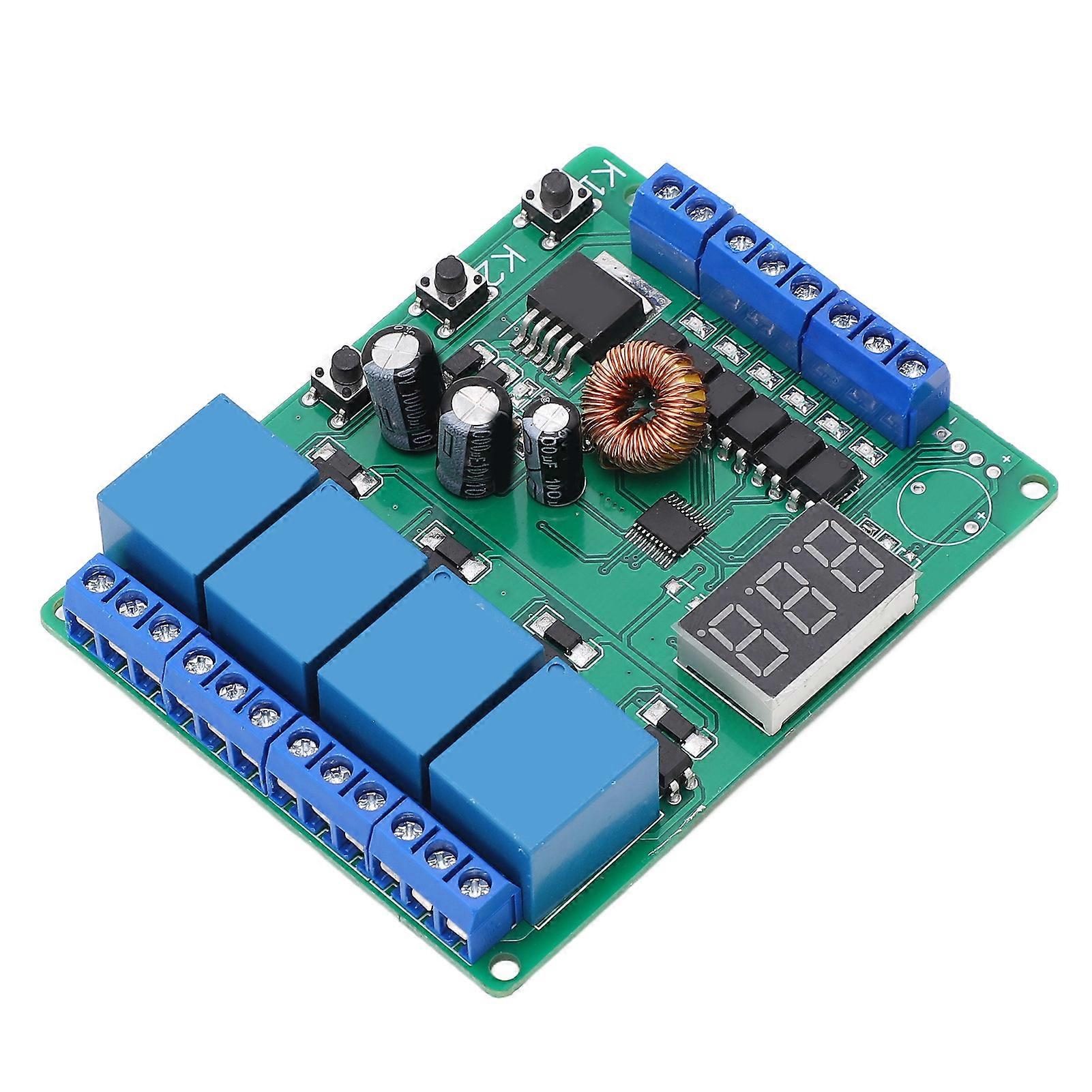 4 Way Relay Module Programmable Reversible Relay Control Module with Digital Display for Circuit