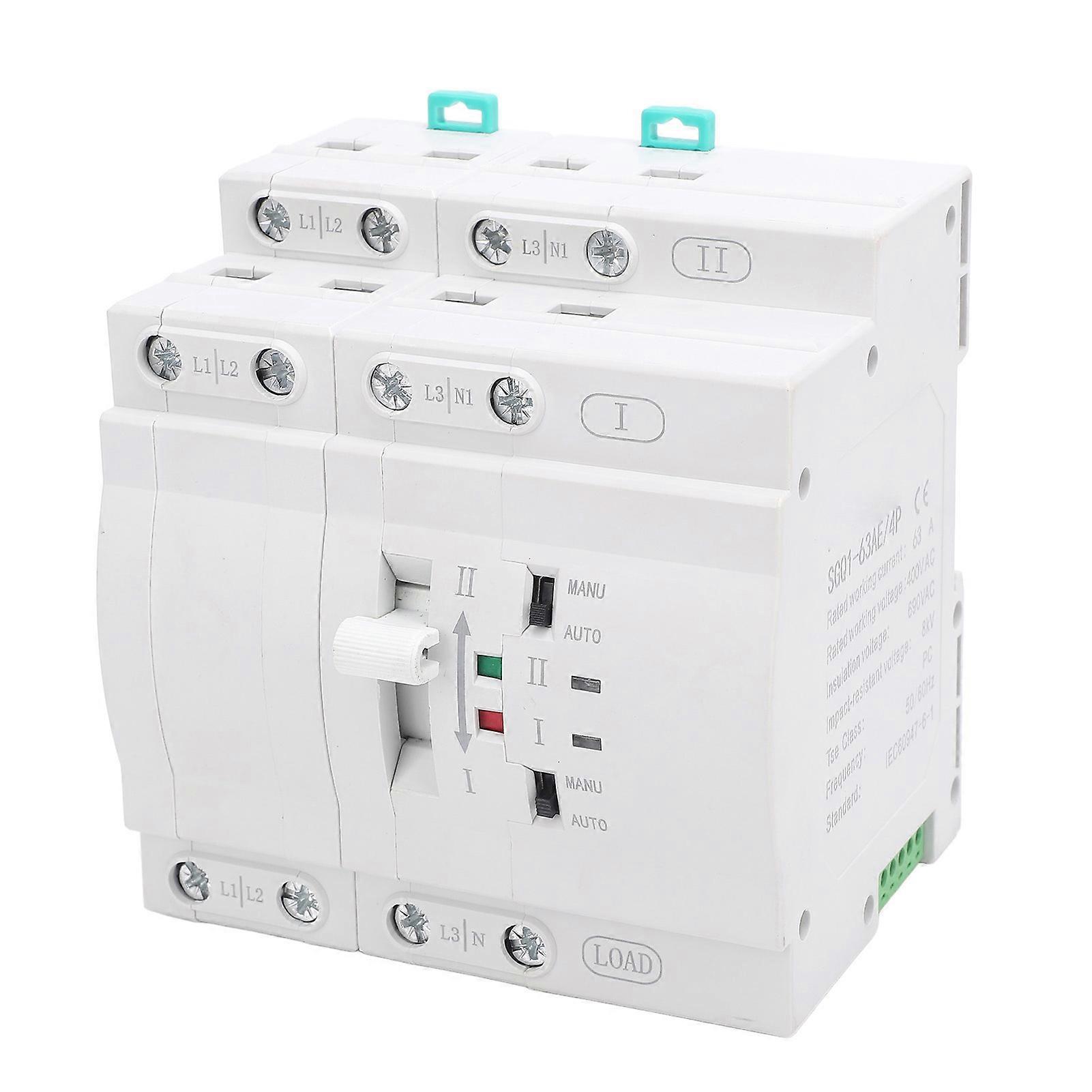 Power Automatic Transfer Switch 4P 63A Millisecond Level Fast Switching Generator Changeover Switch 220V