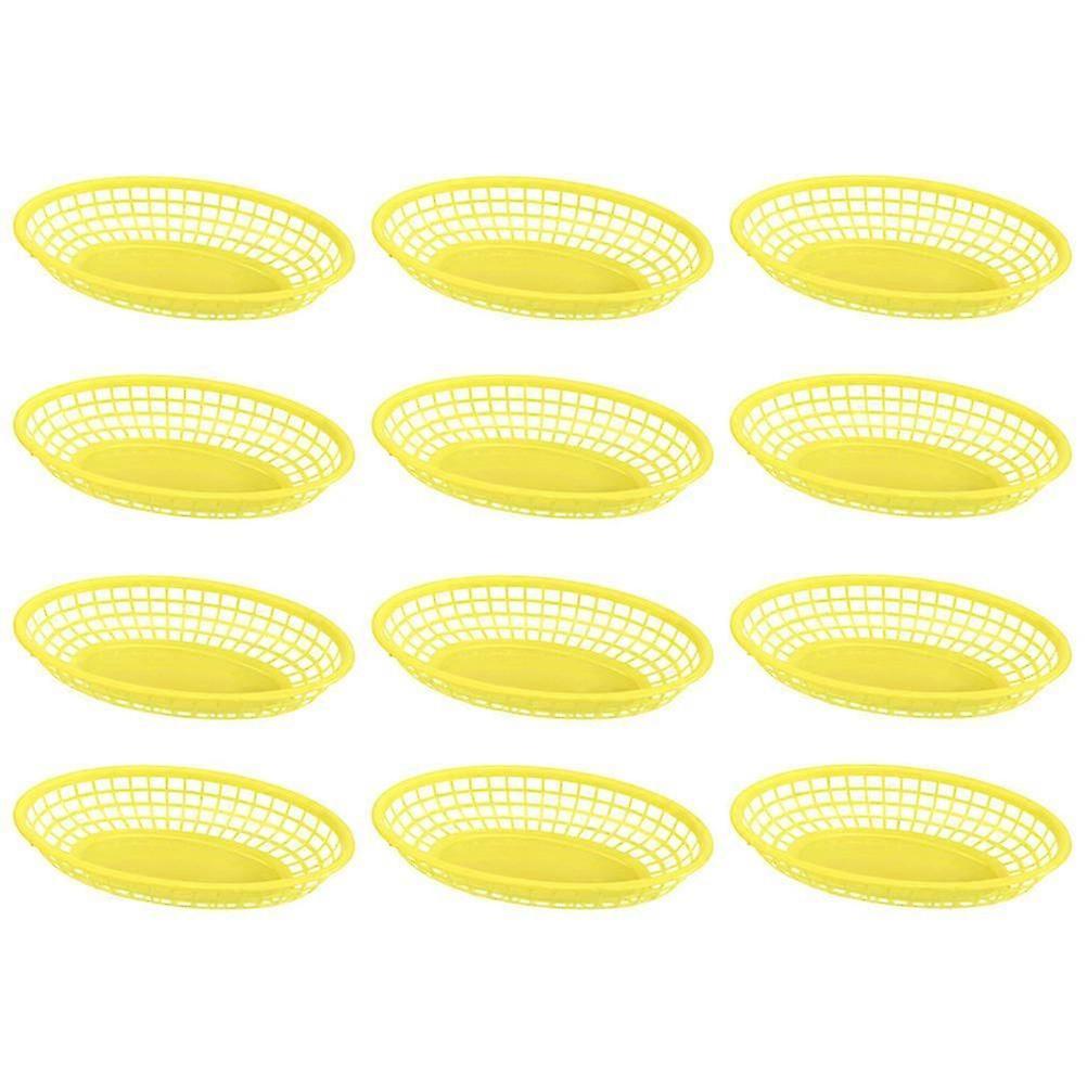 Fruit Baskets Storage Baskets for Home 12Pcs Yellow