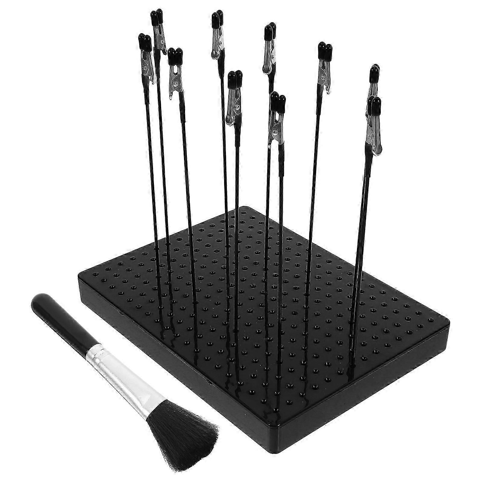 Model Painting Base Holder with Bendable Clips, Black, 1 Set