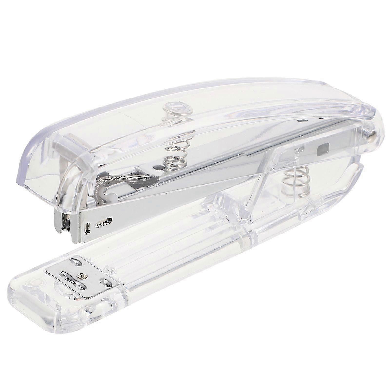 1pc Transparent Stapler Plastic Binding Machine Book Binding Tool Stapling Tool