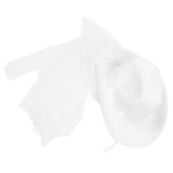 Sombrero de vaquera Sombrero de velo Sombrero vaquero Sombrero ajustable Sombrero de fiesta Prop Sombrero de despedida de soltera
