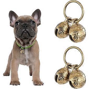 Kupferglocke für Hundehalsband, 4 Stück Messing-Hundeglocken, extra laute Halsbandglocke für Haustierortung, Anti-Verlust-Training, Haustieranhänger-Zubehör, Diebstahlsicherung