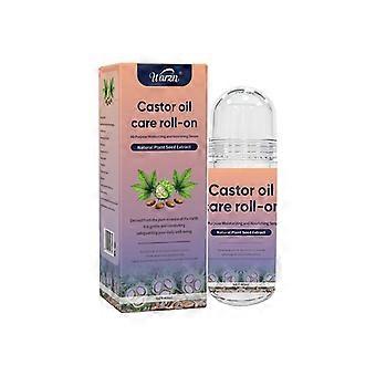 Castor Oil Care Roll-On 40ml, Natural Plant Seed Extract Multi-Purpose Nourishing Massage Oil, Roll-On Hair & Body Hydrating Serum