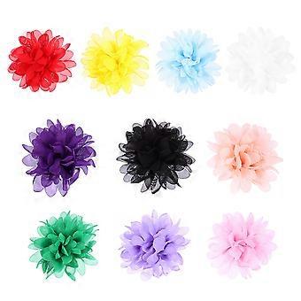 Chiffon-Blumen-Haustierhalsband-Dekoration, 20 Stück, verschiedene Farben