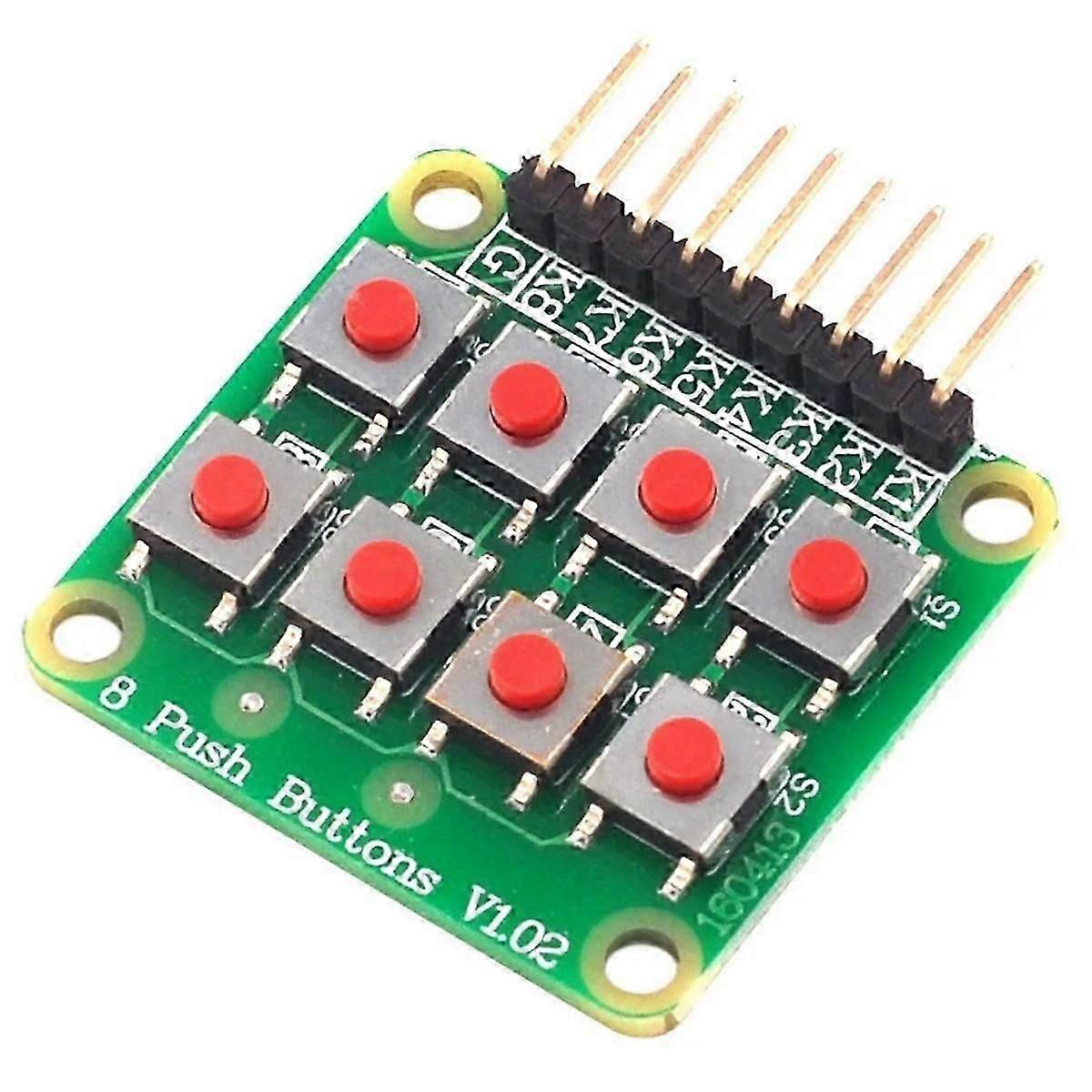 8-Key Matrix Keypad, 2x4 Keyboard Module for Microcontroller Projects, Green PCB, 1 Pack