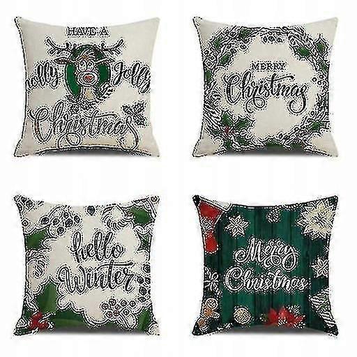 4pcs Pillowcase 45x45 Christmas N