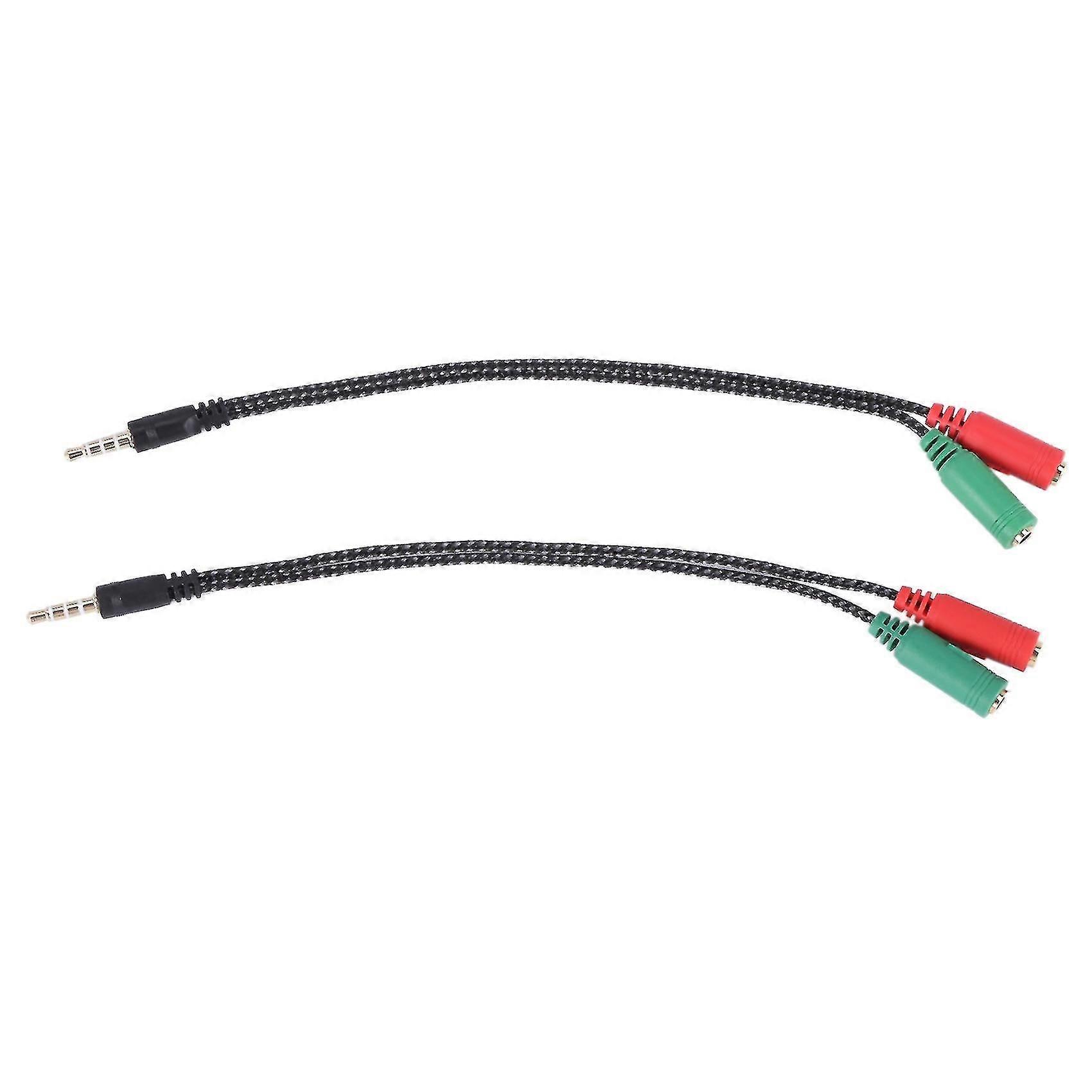 1 Pcs Cable Adapter 2 In 1 Splitter 4 Pole 3.5mm Audio Cable Compatible With Pc