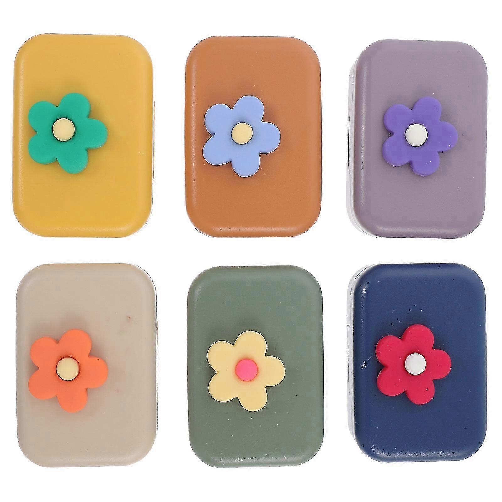 Assorted Color Plastic Eye Lens Storage Cases, 6Pcs