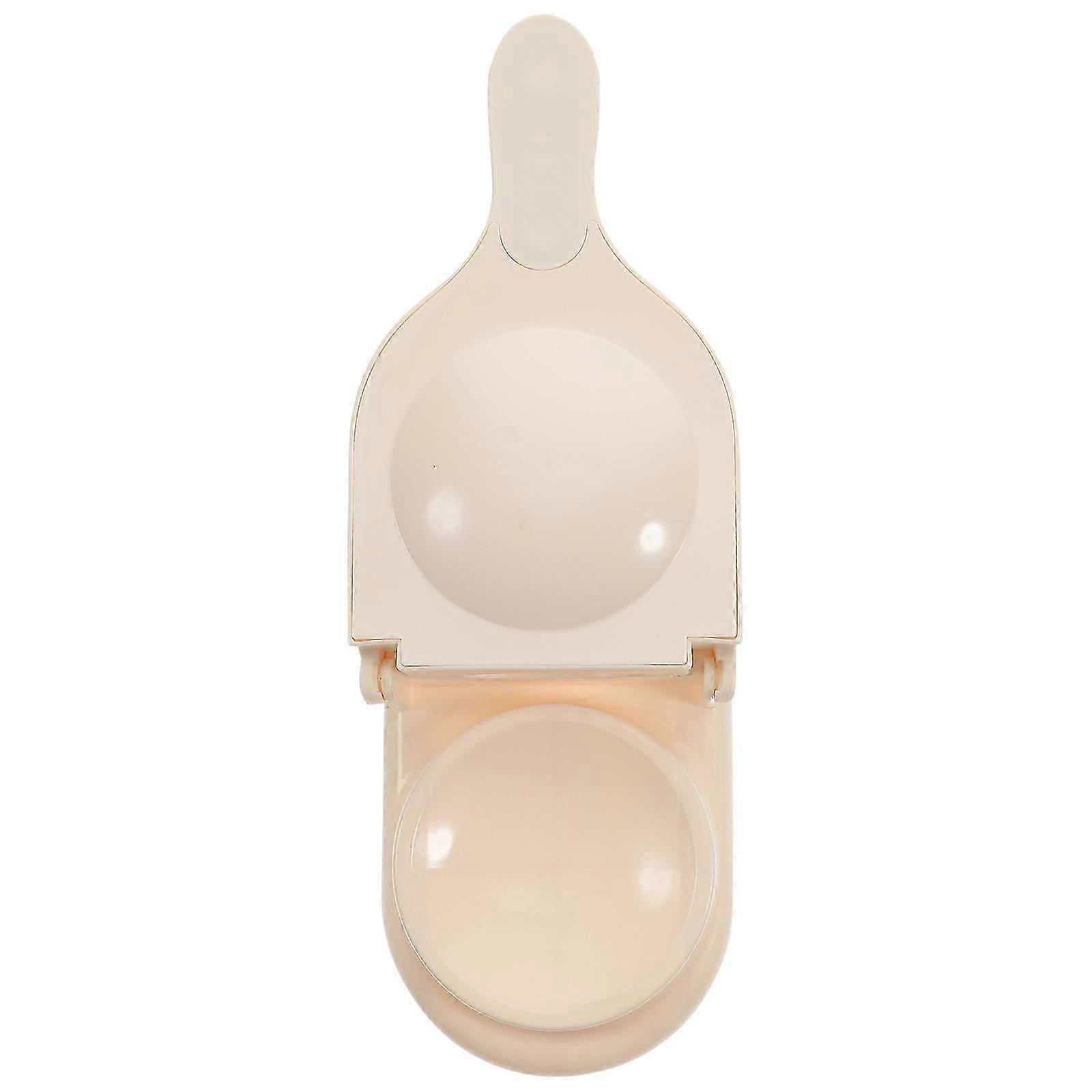 Pink PP Dumpling Presser with Long Handle, 3.5 Inch Flat Surface