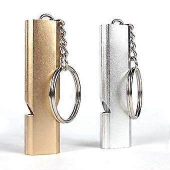 2 Stück AOTU Outdoor-Camping-Notfallpfeife aus Aluminium
