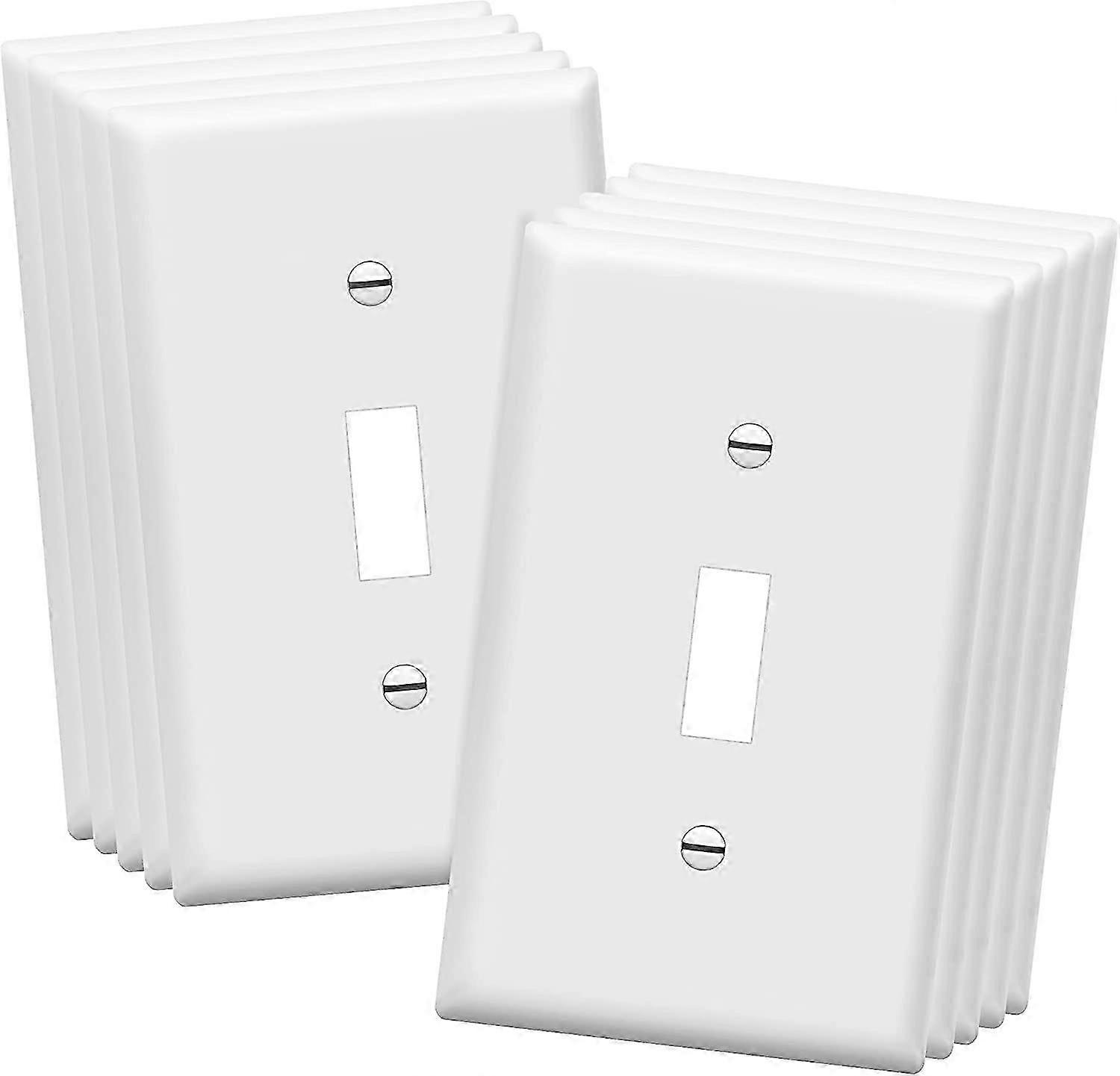 Toggle Light Switch Wall Plate Cover,Unbreakable Polycarbonate ThermoplasticWhite (10 Pack)
