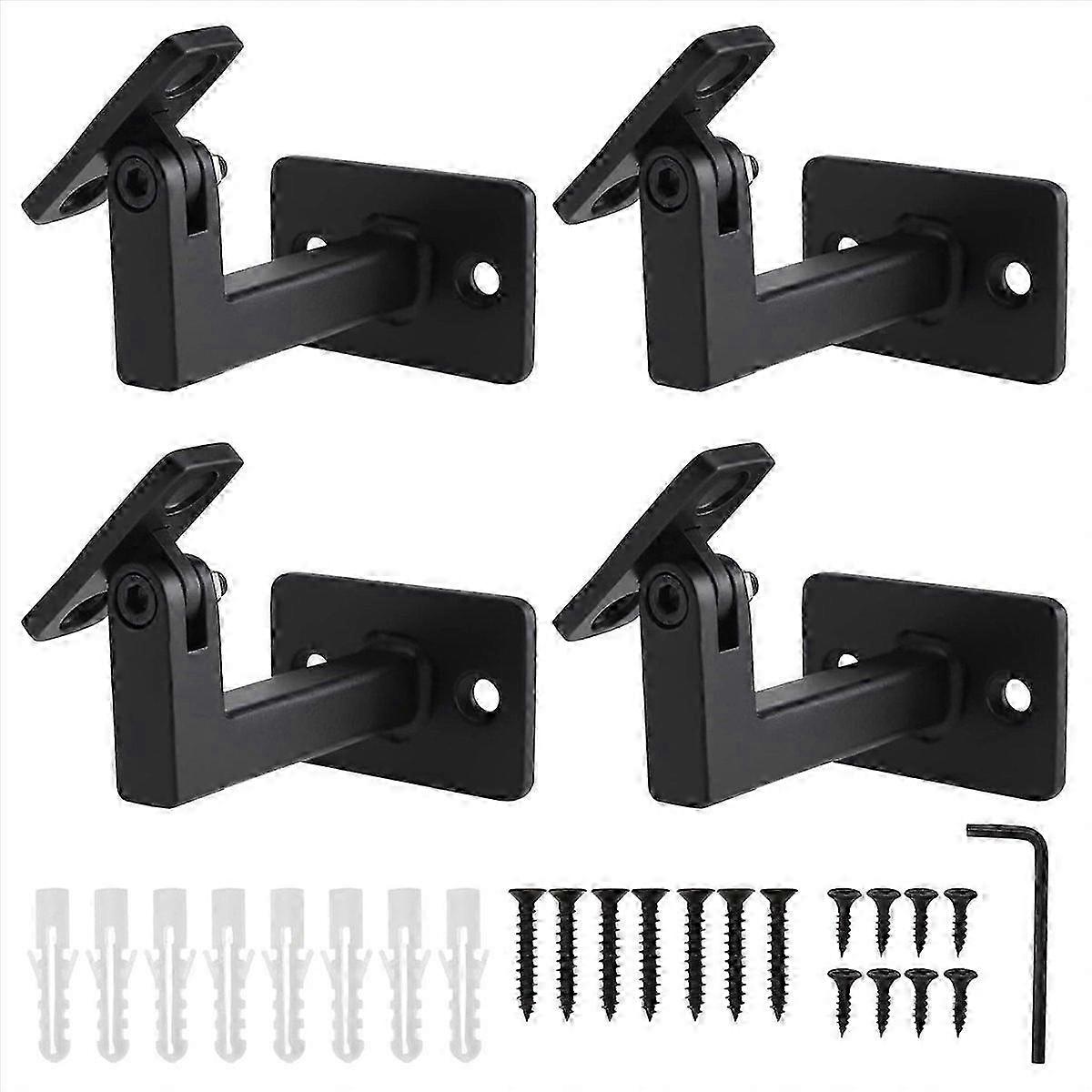Adjustable Handrail Brackets, 4 Pcs Wall Mount Stair Railing Brackets for Stairs