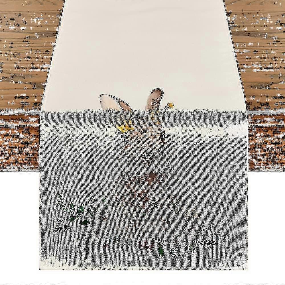 Happy Easter Day Table Runner For Easter Bunny Table Decoration (13 X 72 Inch)