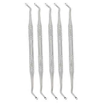 5 piezas de herramienta para eliminar uñas encarnadas, doble cabezal, herramienta profesional para limpiar uñas, compatible con manicura.