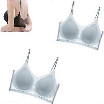 2pcs Summer Seamless Ultra Thin Ice Silk Comfort Bra In Plus Size,ultra Thin Ice Silk Bra Breathable Seamless Bra