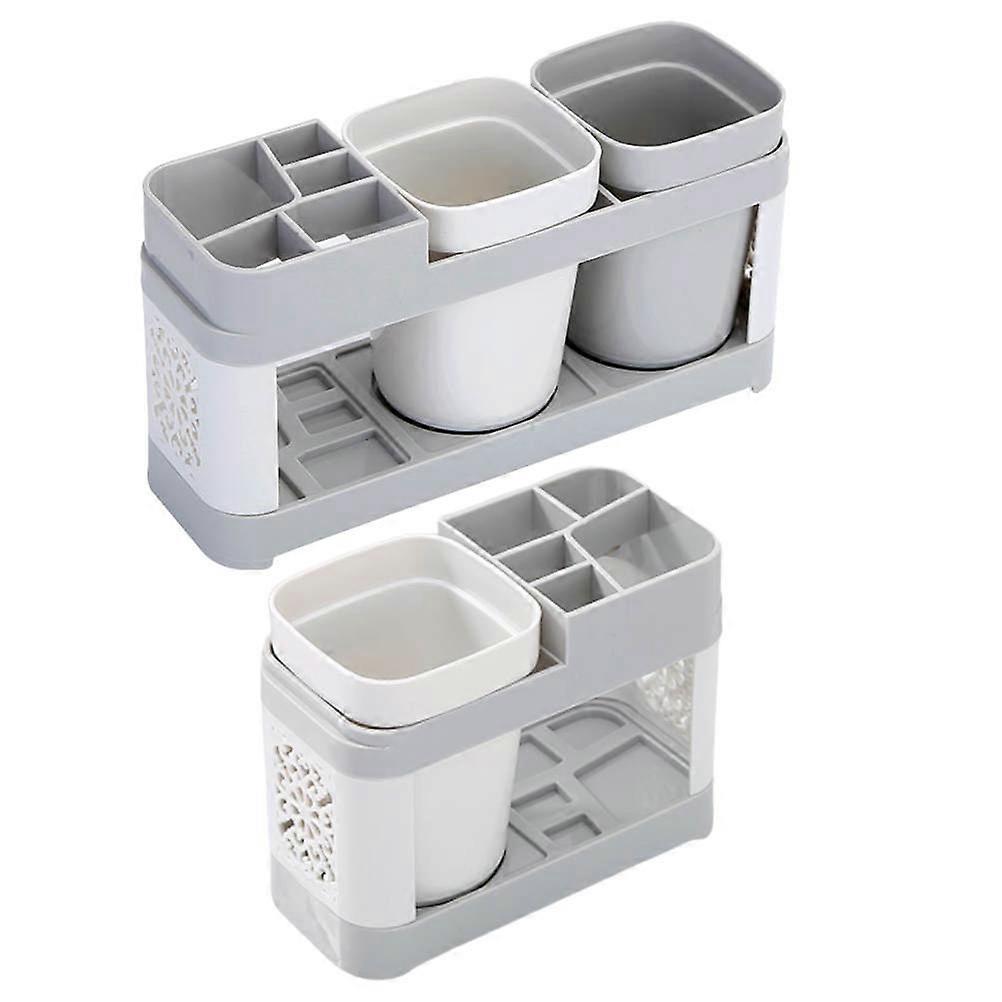 Multifunction Toothbrush Holder Set for Storage 6Pcs Plastic Practical Cup Shelf