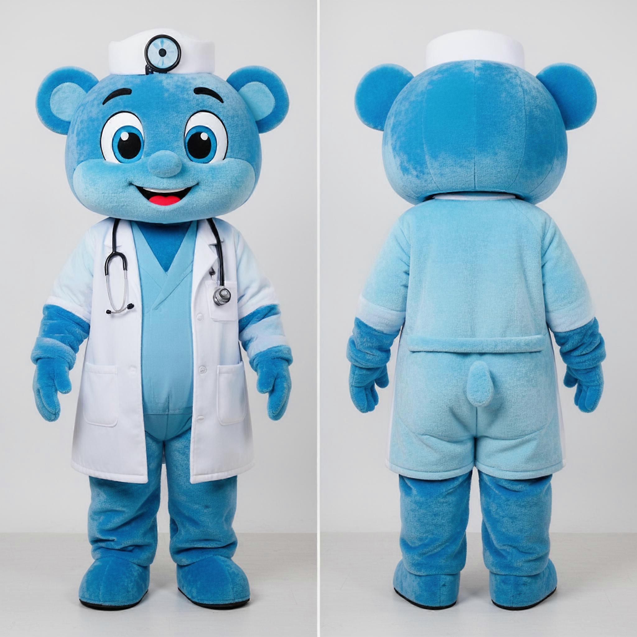 MASTICOT Friendly Blue Doctor Mascot