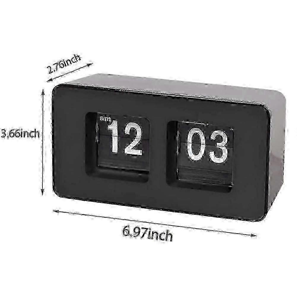 Automatic Flip Clock,classic Retro Clock,digital Desk Table Page Clock,compatible with Family Bedroom(black,1 P