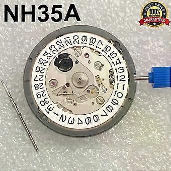 Originales NH35A Premium-Mechanikwerk, NH35, weißes Datumsrad, 24 Steine, Automatikaufzug, hohe Genauigkeit, Werksaustausch