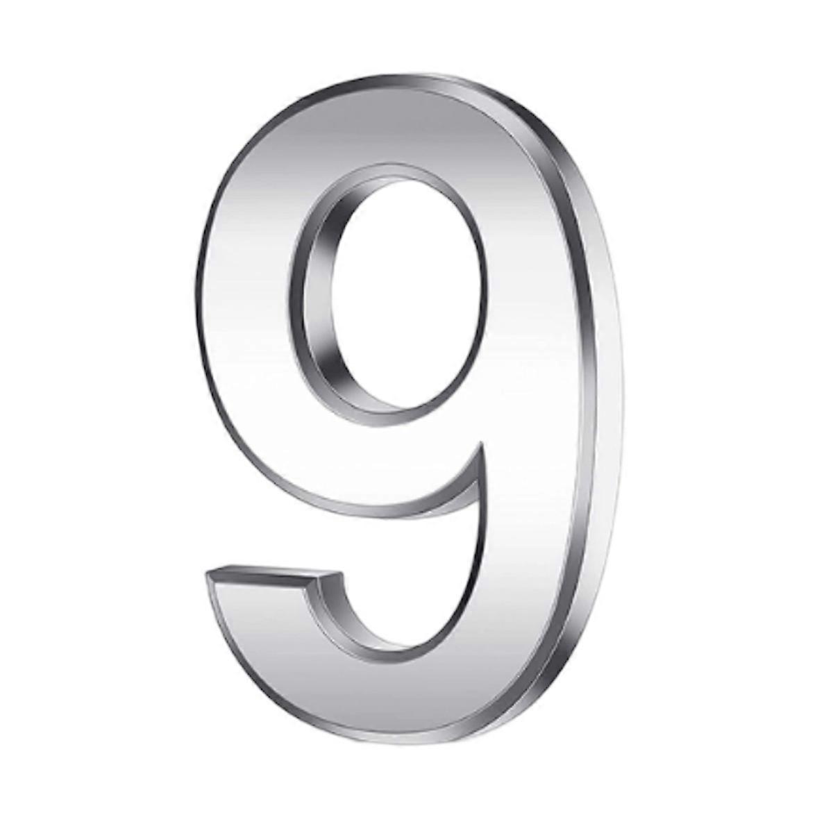 3-Inch Silver ABS House Numbers, Solid Brass Floating Effect, Self-Adhesive