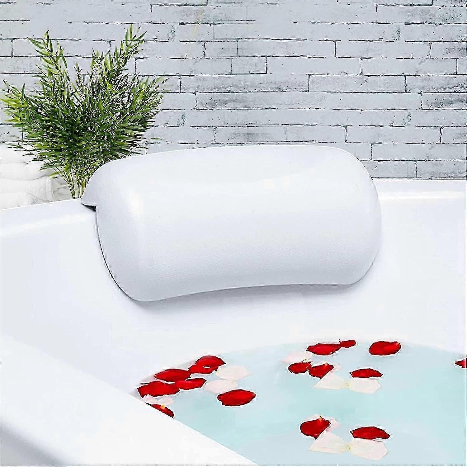 Contoured Bath Pillow With Strong Suction