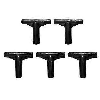 Best Trampoline T Shaped Pipe Sleeve End Caps, Plastic, Secure Stable Fit, Easy to Install, Compatible with trampoline frame tops, 5Pcs Black, 21mm In