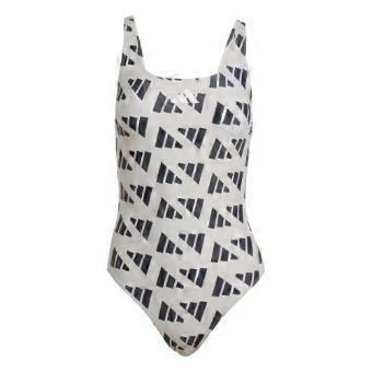 Adidas Womens/Ladies All Over Logo One Piece Swimsuit
