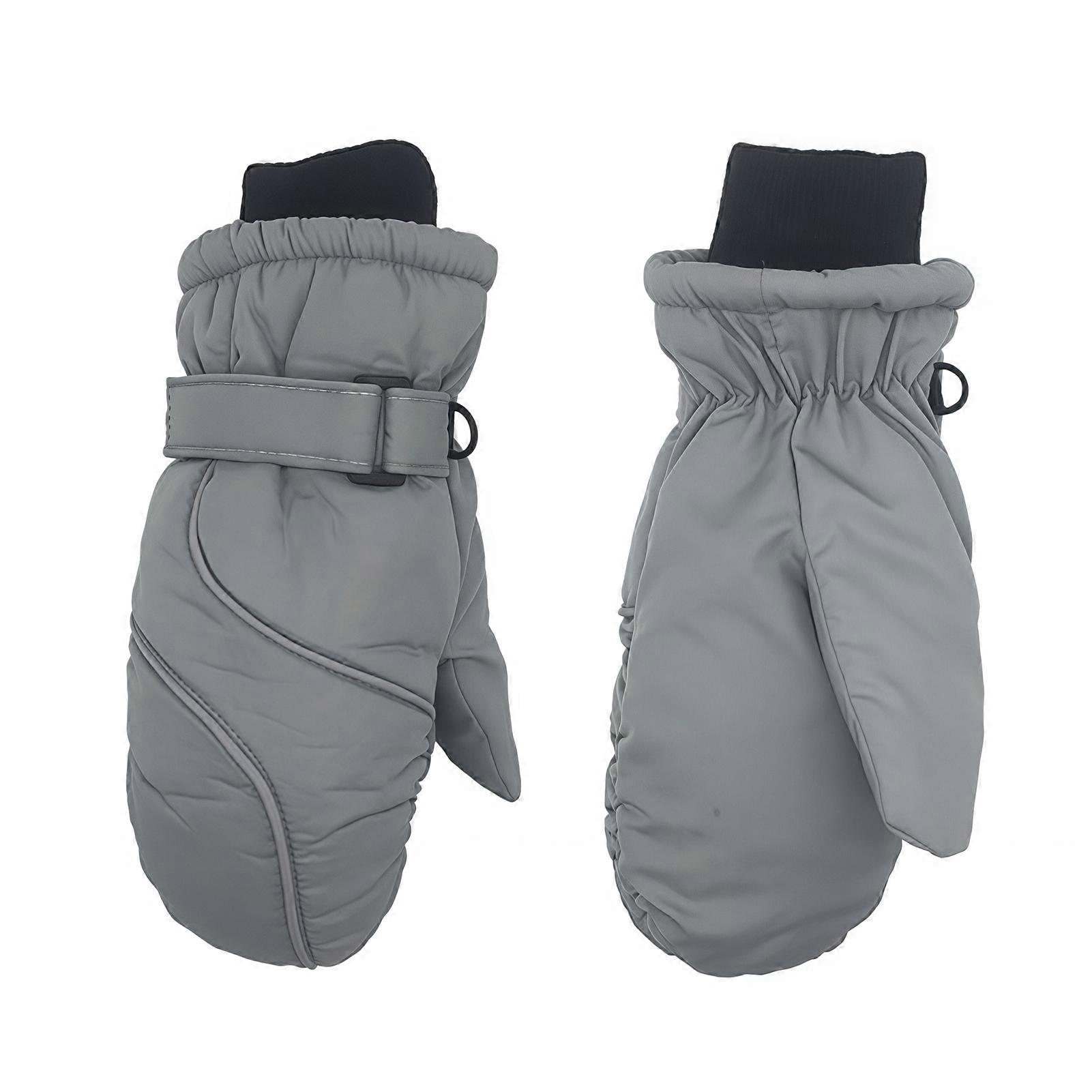 Ski Mittens Waterproof Windproof Adjustable Strap Winter Outdoor Play