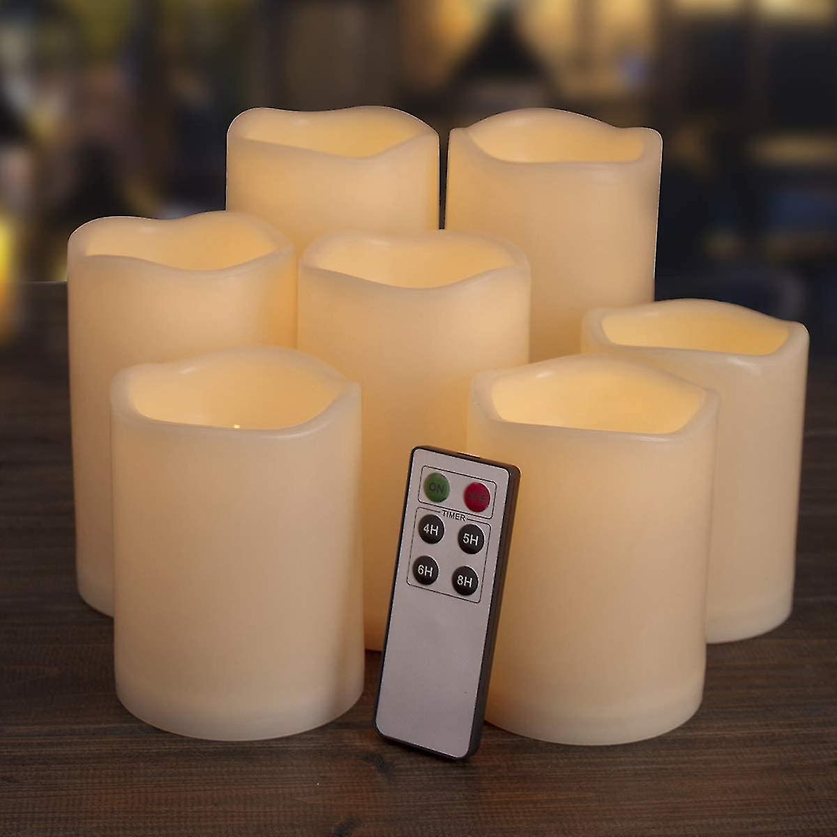 Flameless Candles, Led Candles ,battery Operated Candles Electric Ivory Resin Candles With Remote Time