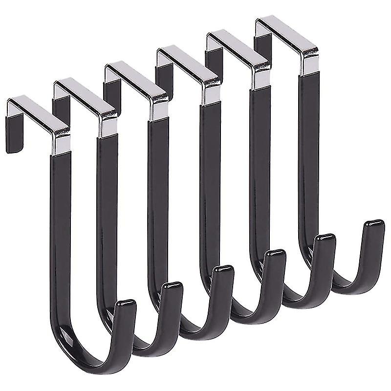 Over Door Hooks For Hanging Clothes, 6 Packs Hanger Soft Rubber Surface Prevent Scratches, Door For