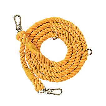 Handgjorda hundkoppel Multifunktionell dubbelhuvudflätning hundträningskoppel med guldtillbehör för löpning honungsorange 210x1,2cm / 82,7x0,5 tum
