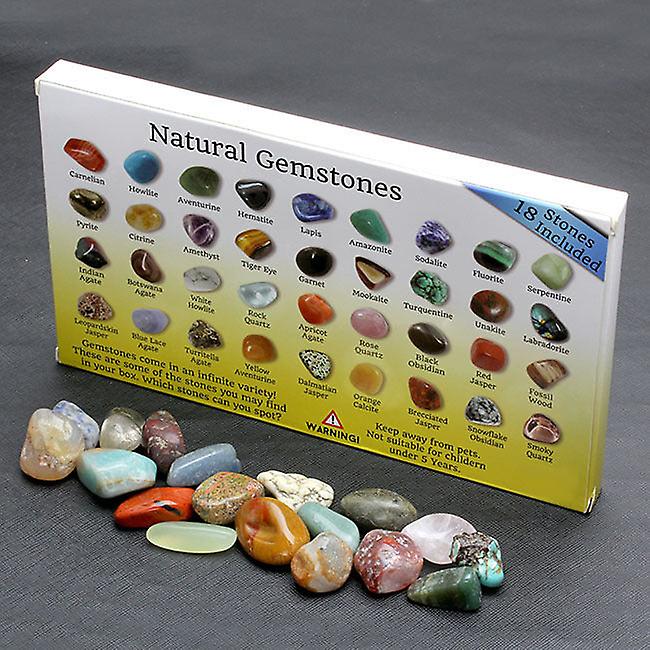 18 Pcs/set Different Colors Colorful Smooth Miscellaneous Ornaments Stone Boxed Set Natural Irregular Decorations