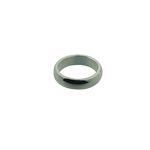 Silver 5mm plain D shaped Wedding Ring Size P