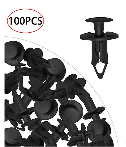 100 Pieces Car Plastic Rivets, Car Retaining Clips, Universal (Black)