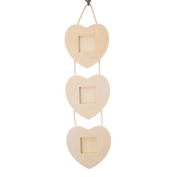 2xWood RUSTIC Hanging Triple Wooden Photo Frame