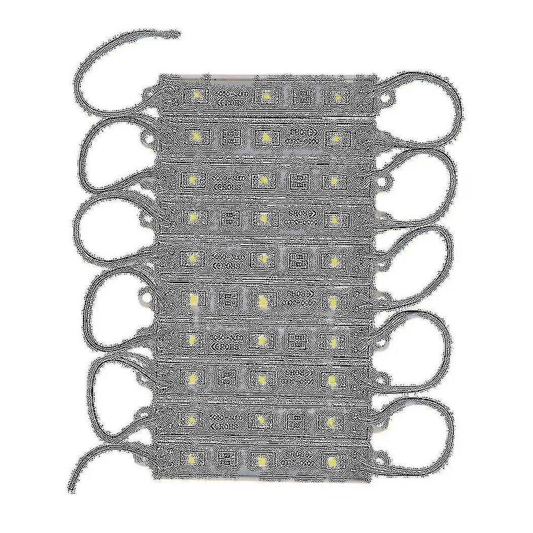 1*10pcs 5050 Smd 3 Led Module String Light Waterproof Dc 12v Cool White