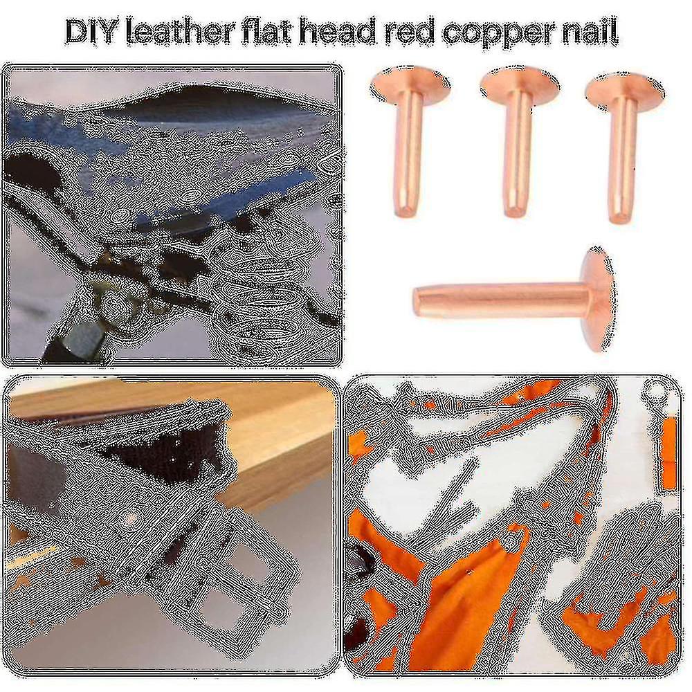 100 Sets Copper Rivets And Burrs Washers Leather Copper Rivet Fastener For Wallets Collars Leather