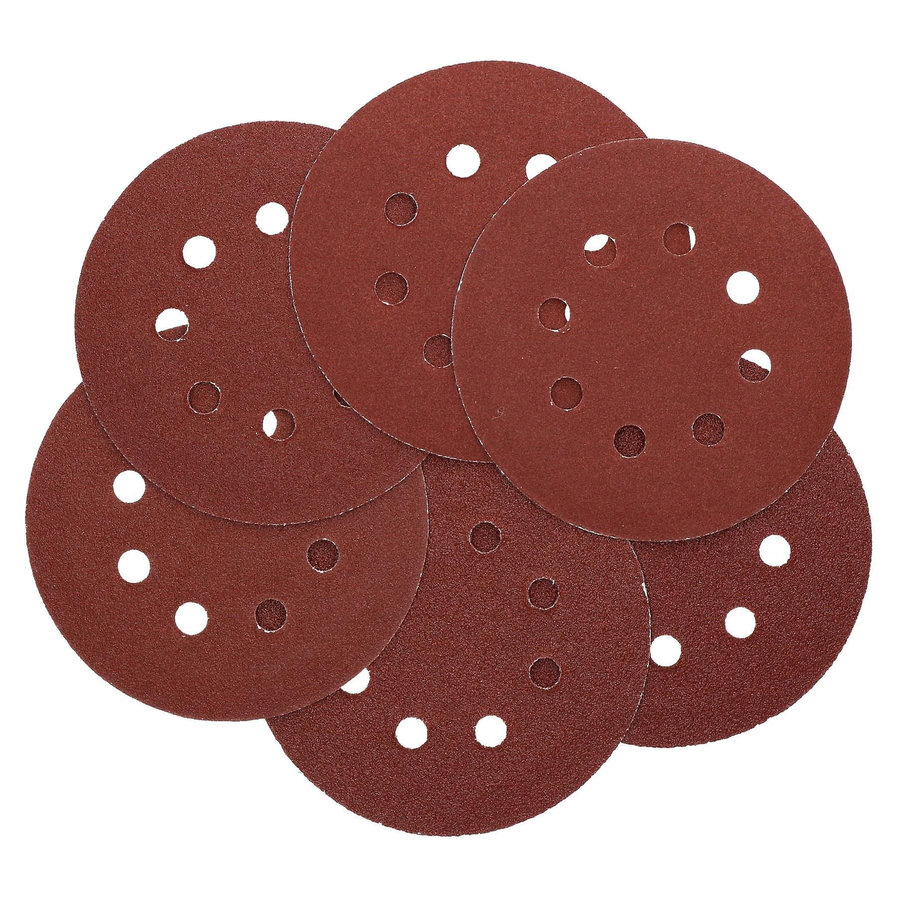 125mm 5" Hook And Loop Sanding Sander Abrasive DA Discs Mixed Grit 6pc