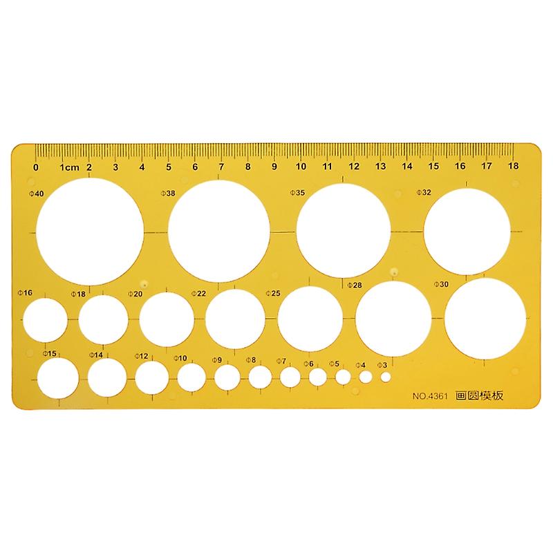 K Resin Circles Geometric Template Ruler Stencil Drawing Measuring Tool Students