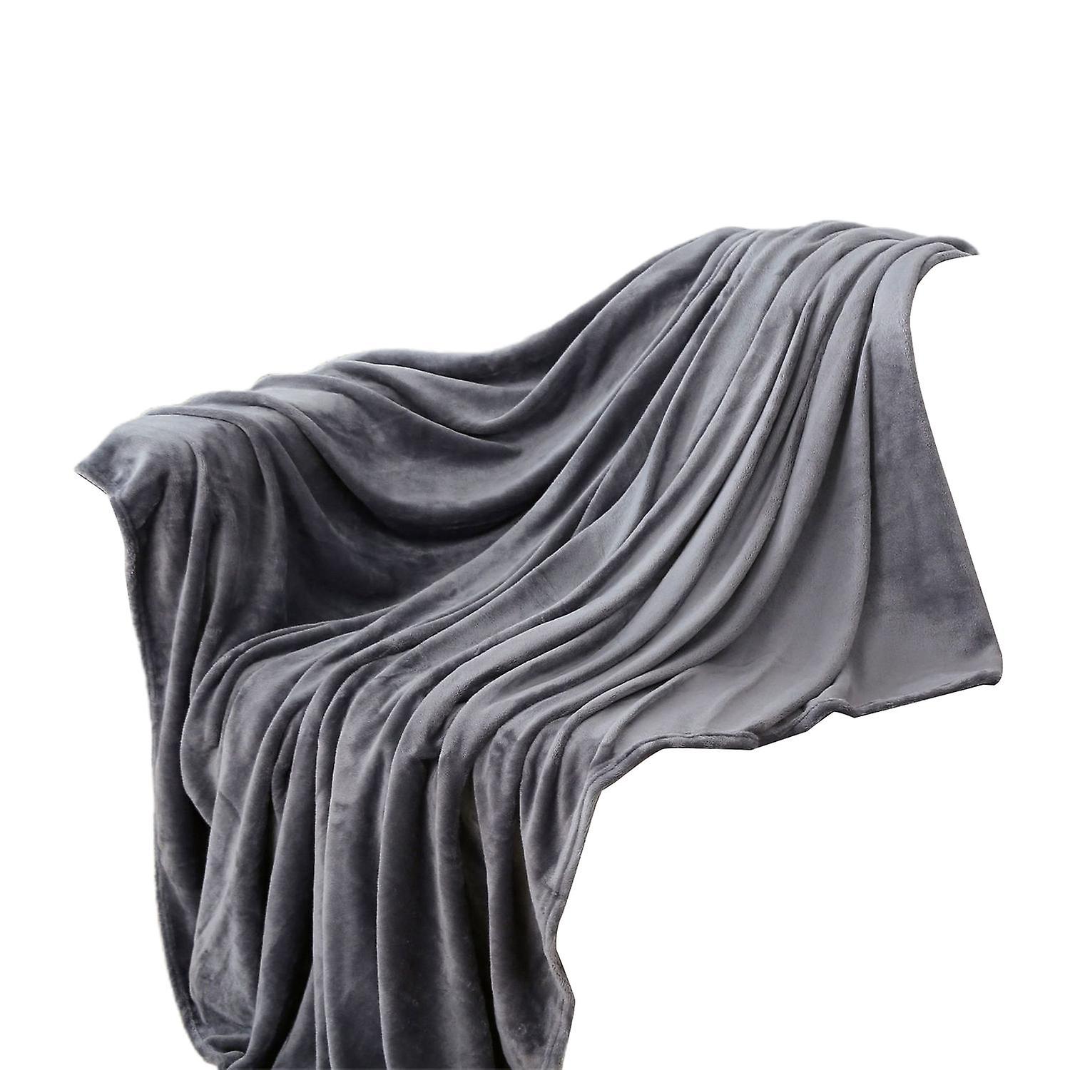 ZHOUBA Coral Fleece Blankets Super Soft Shaggy Universal Solid-color Fleece Blankets for Sofa