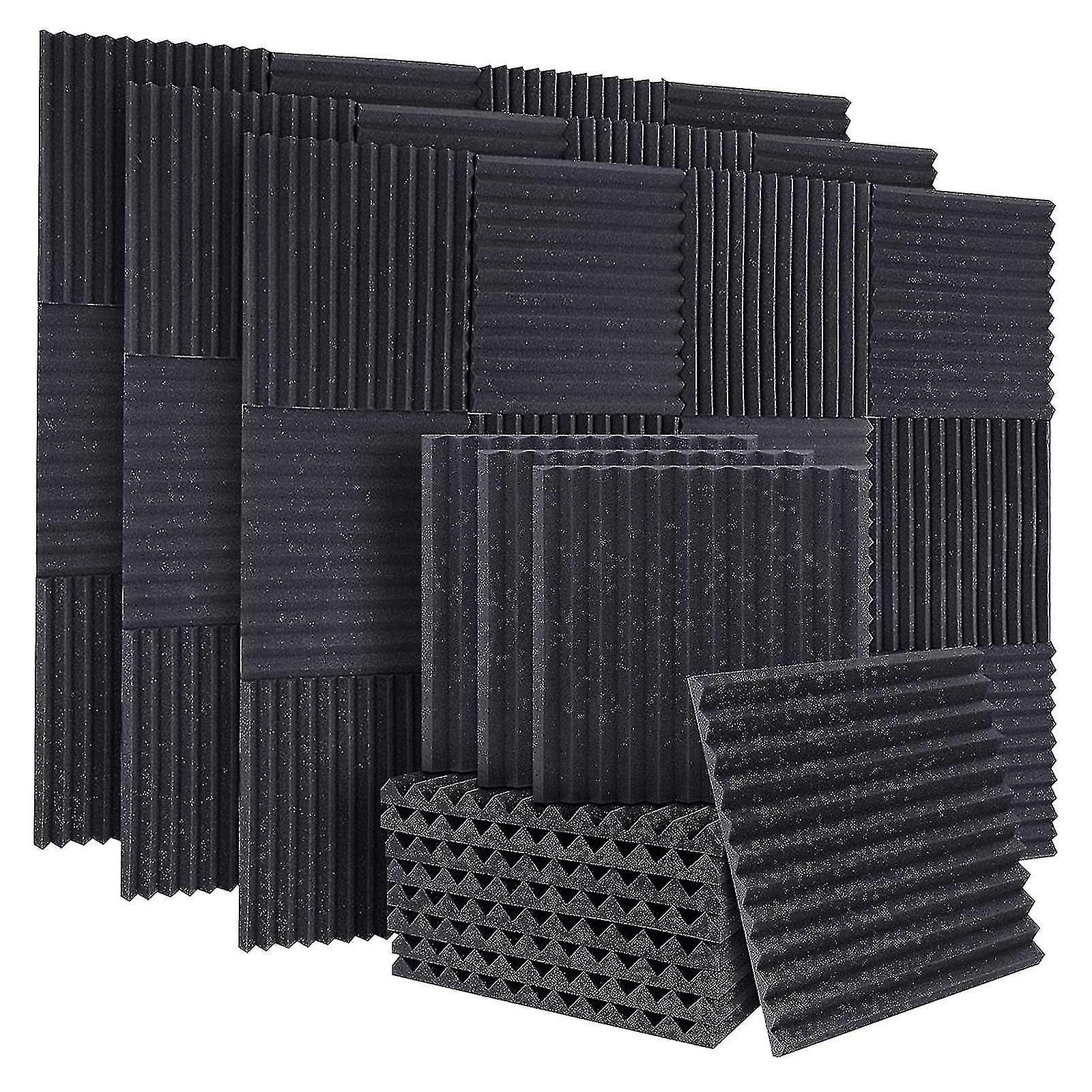 50 قطعة عازلة للصوت عازلة للصوت رغوة امتصاص الصوت لوحات عزل الصوت إسفين لجدار الاستوديو (أفضل)