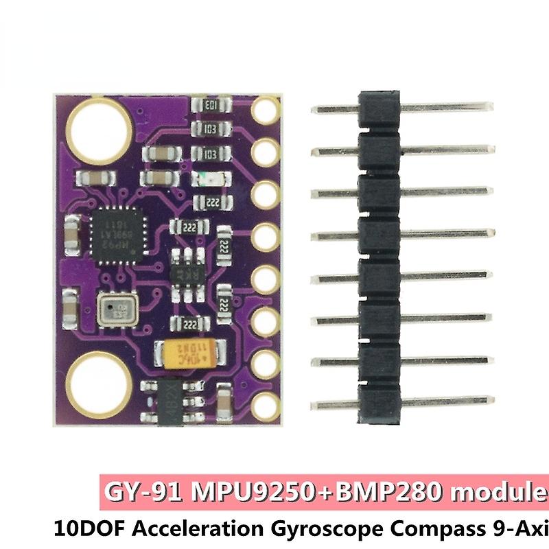 Mpu-9250 Mpu9250 BMP280 Spi Iic / i2C 10dof Accélération Gyroscope Compas 9 axes Module de carte de capteur Gy-91 pour Arduino 3-5v