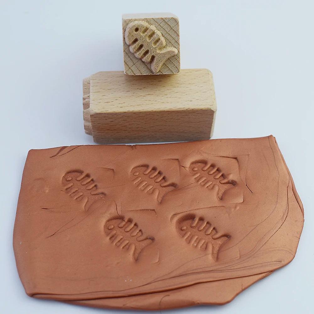 More Pattern Stamps For Clay Cute Flower Leaf Animal Texture Emboss Seal Wooden Block Pottery Stamps Ceramic Polymer Clay Tool